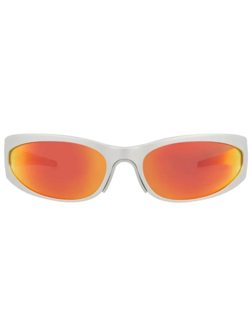 New Balenciaga Women's Sunglasses Shield Wrap Alluminium Frame Mens Silver Red
